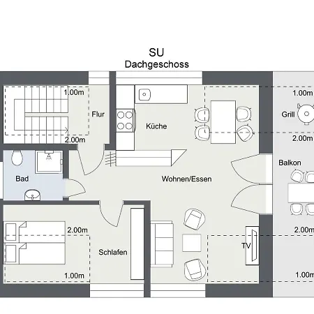 Wiesengefluester Dachgeschosswohnung Mit Balkon Und Mueritznaehe 200 M شقة